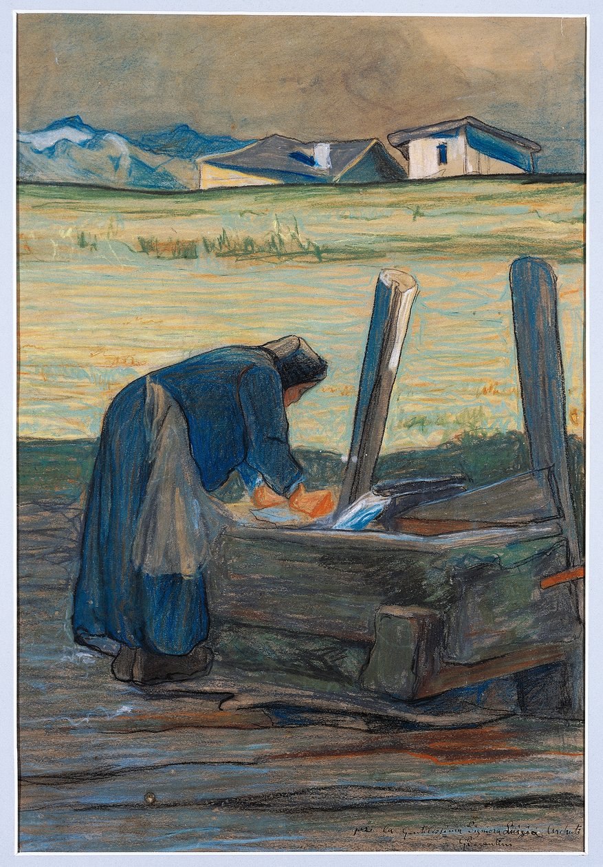 Podkładka przy fontannie autorstwa Giovanni Segantini