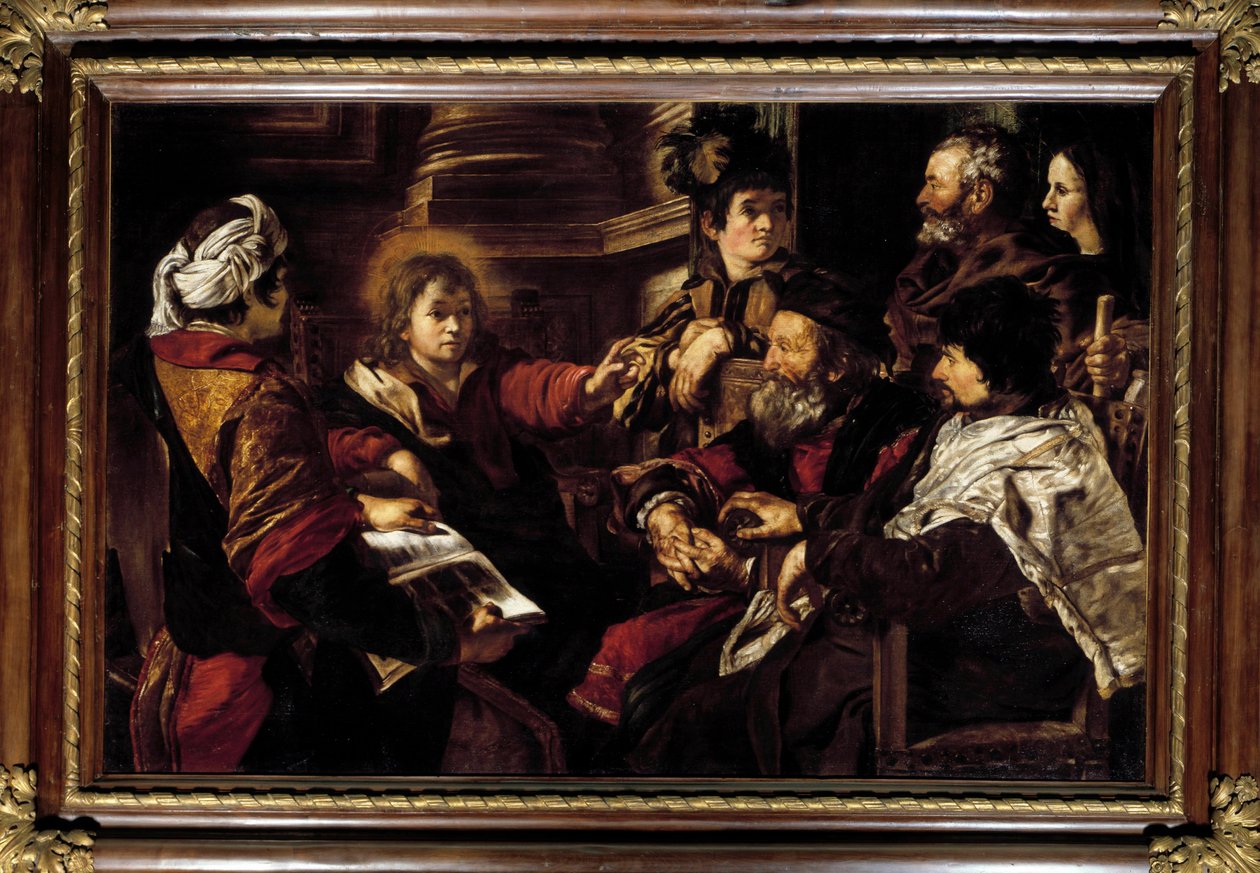Chrystus i lekarze Obraz Giovanniego Serodina (1600-1630) XVII w. Słońce. 1,45x2,24 m Paryż, Musee du Louvre autorstwa Giovanni Serodine