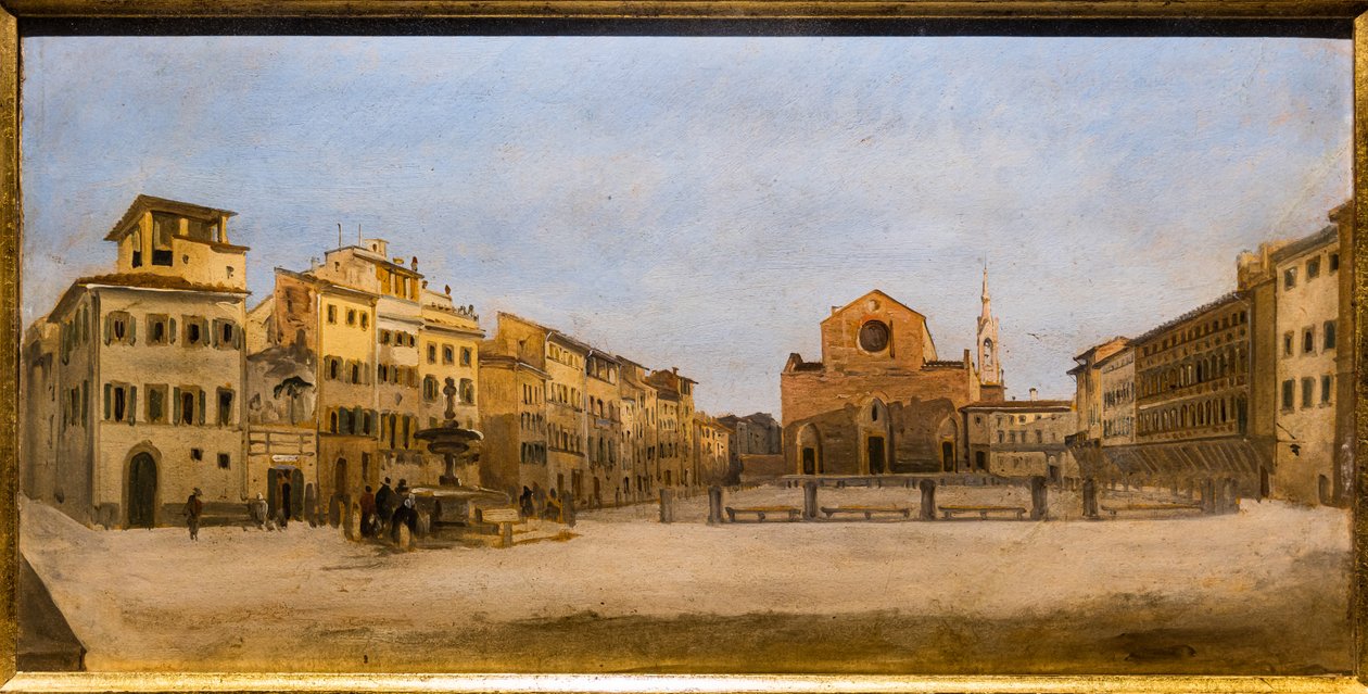 Plac Świętego Croce we Florencji autorstwa Giovanni Signorini