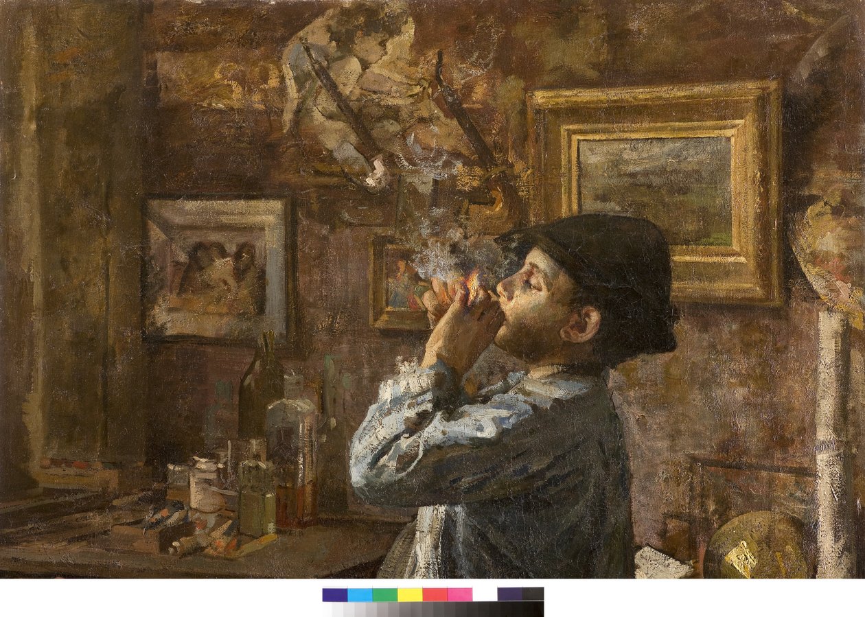 Ja też jestem malarzem lub Dyletantem lub Pracownia malarza, 1885 autorstwa Giovanni Sottocornola