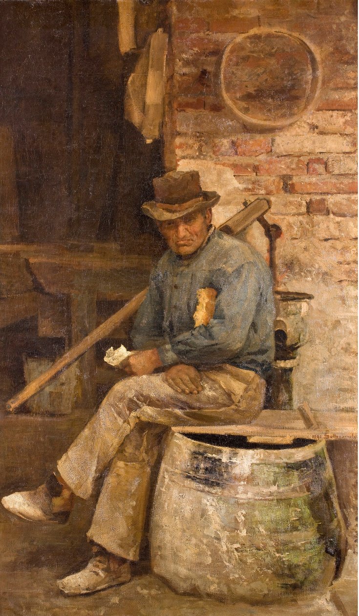 Portret Macona (Portret murarza) Obraz Giovanniego Sottocornoli (1855-1917) 1891 Kolekcja prywatna autorstwa Giovanni Sottocornola