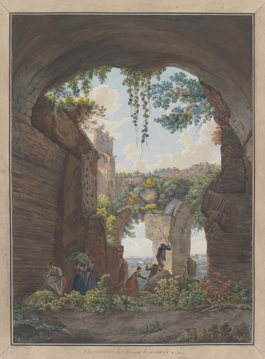 Wnętrze Łazienek w Karakalli, ok. 1900 r. 1780. Twórcy: Giovanni Volpato, Louis Ducros. autorstwa Giovanni Volpato, Louis Ducros