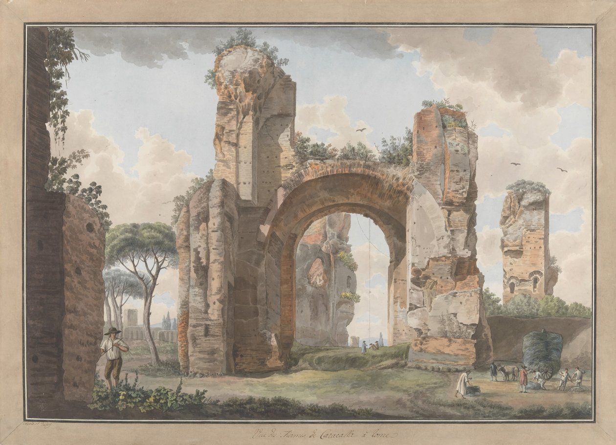 Wnętrze Łazienek w Karakalli, ok. 1900 r. 1780. Twórcy: Giovanni Volpato, Louis Ducros. autorstwa Giovanni Volpato, Louis Ducros