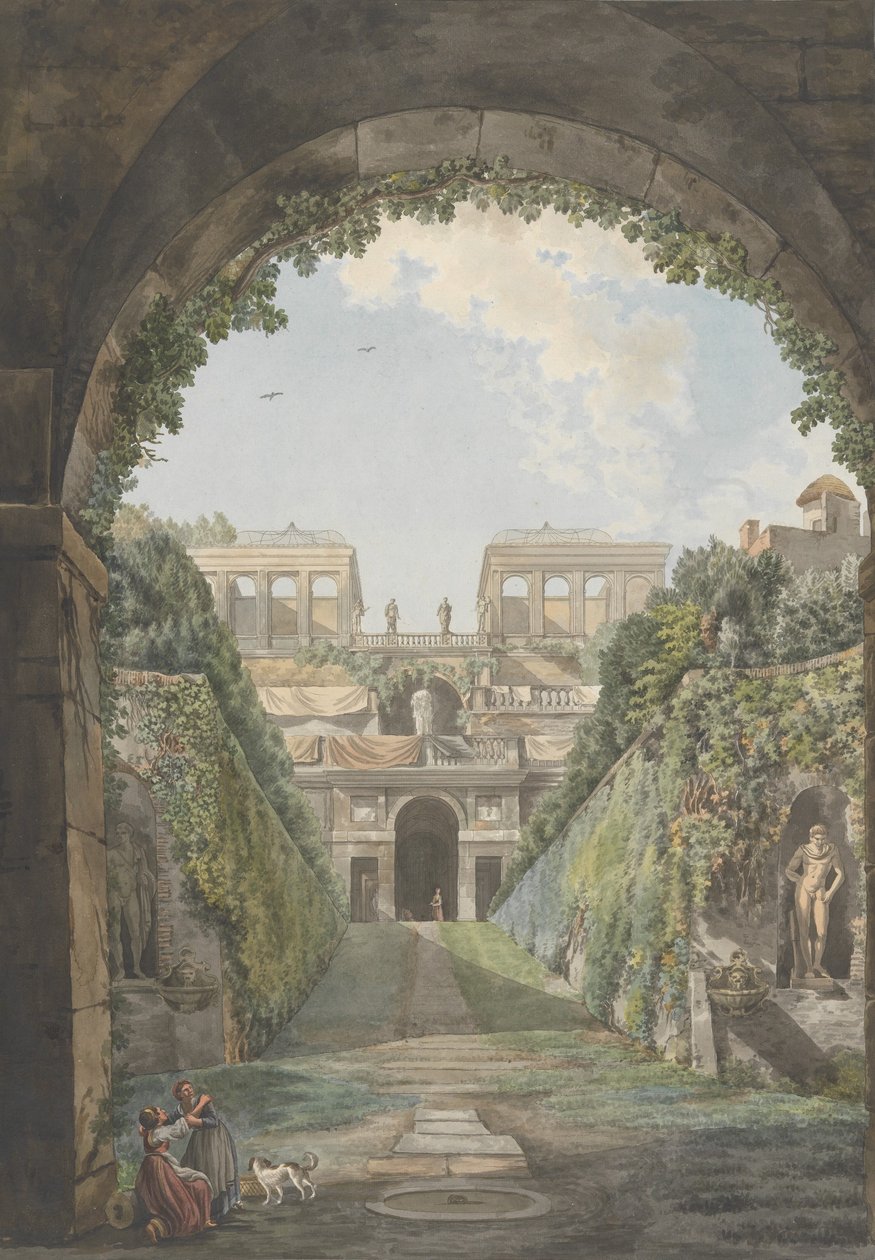 Willa Farnese, ca. 1780. Twórcy: Giovanni Volpato, Louis Ducros. autorstwa Giovanni Volpato, Louis Ducros