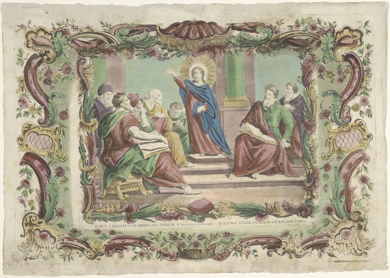 Chrystus wśród skrybów w świątyni Jesus Christ in medio doctorum / Nuestro señor en medio de los doctors (tytuł na obiekcie) autorstwa Giovanni Volpato (possibly)