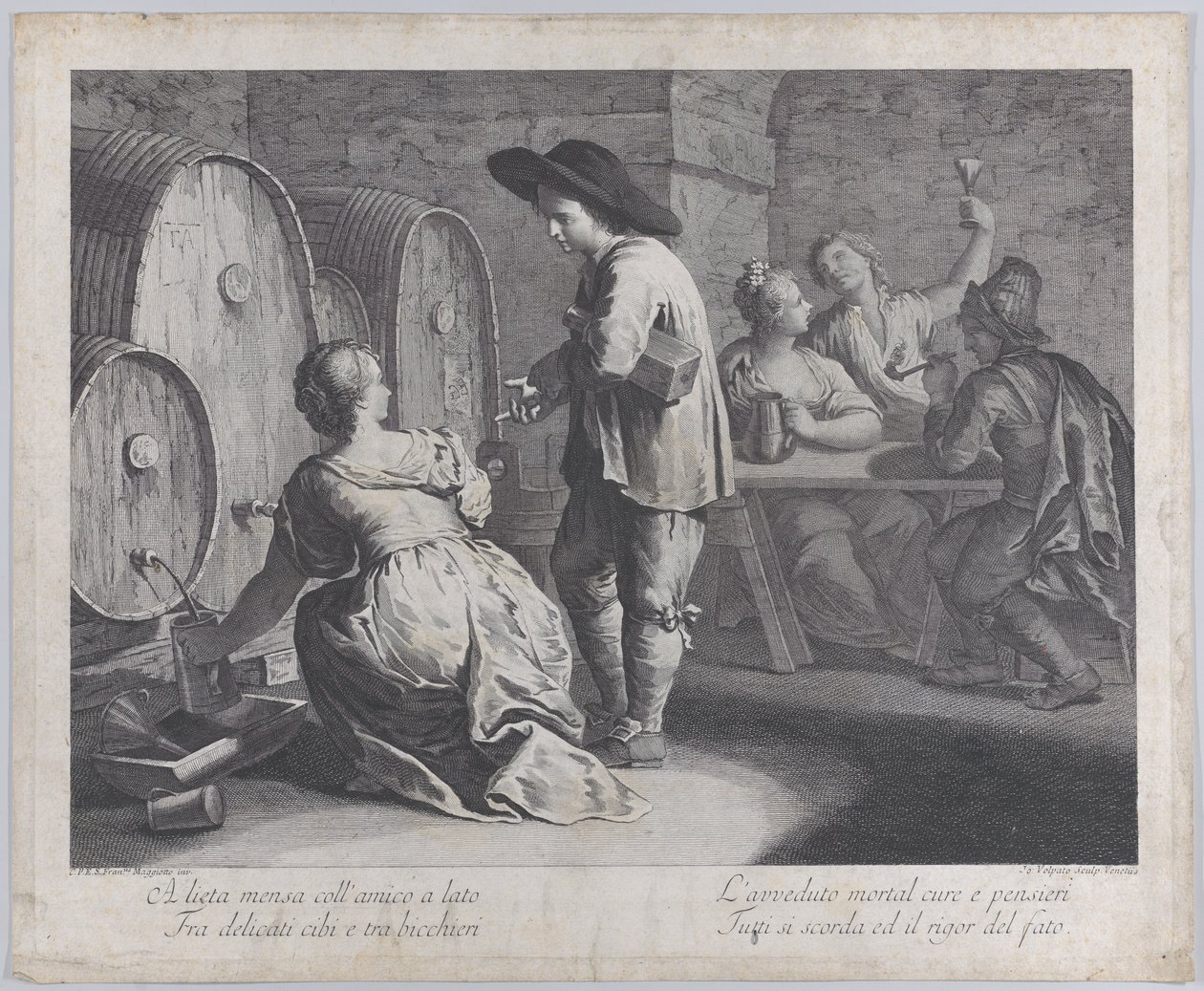 Barmanka napełniająca kubki..., 1760-70. autorstwa Giovanni Volpato