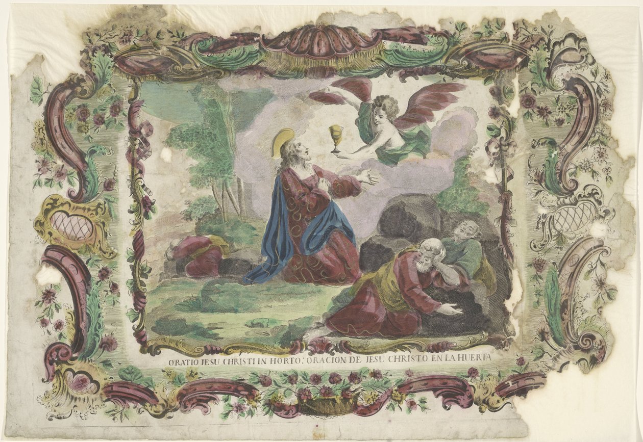 Chrystus w ogrodzie Getsemani Oratio Jesu Christi w ogrodzie: modlitwa Jezusa Chrystusa w ogrodzie (tytuł na obiekcie) autorstwa Giovanni Volpato
