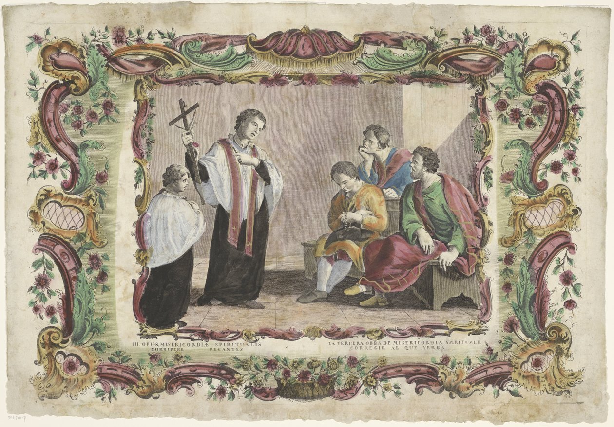 Odwiedzanie więźniów III. Opus misericordiae spiritualis / La tercera obra de misericordia spiritualis (...) (tytuł na przedmiocie) Duchowe dzieła miłosierdzia (tytuł serii) autorstwa Giovanni Volpato