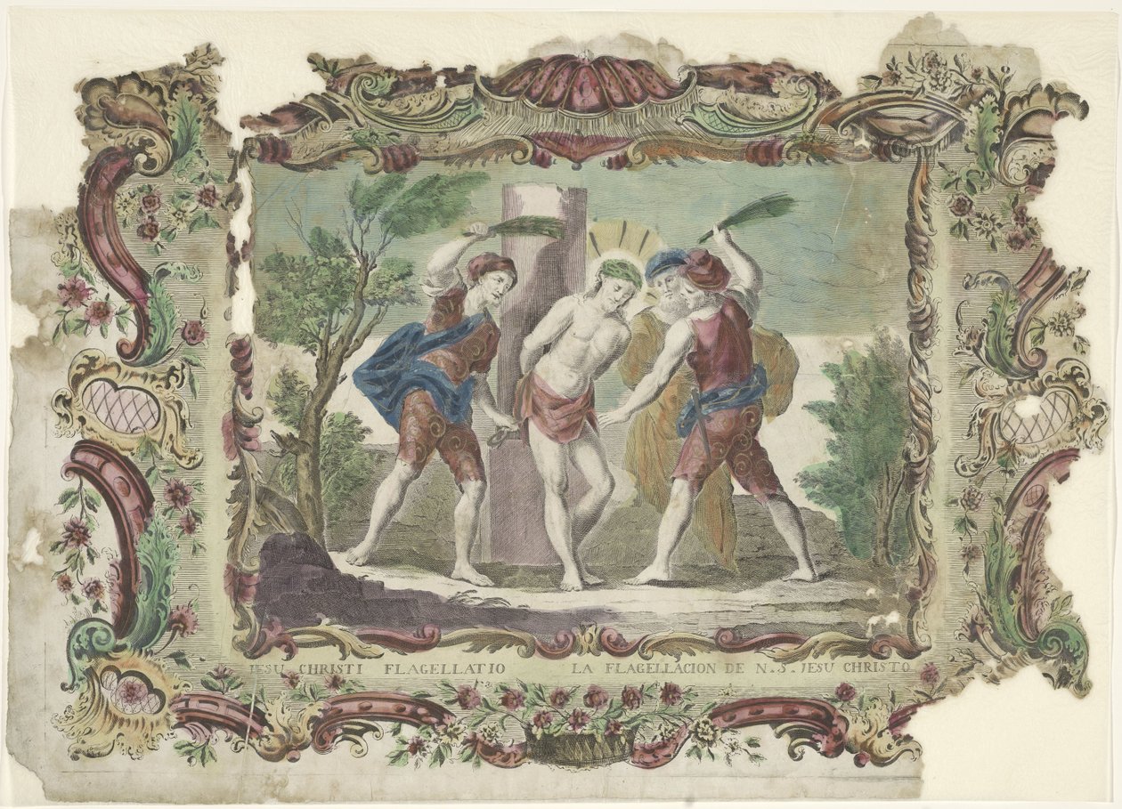Biczowanie Chrystusa Jesu Christi Flagellatio / La flagellacion de N.S. Jesus Christo (tytuł na obiekcie) autorstwa Giovanni Volpato