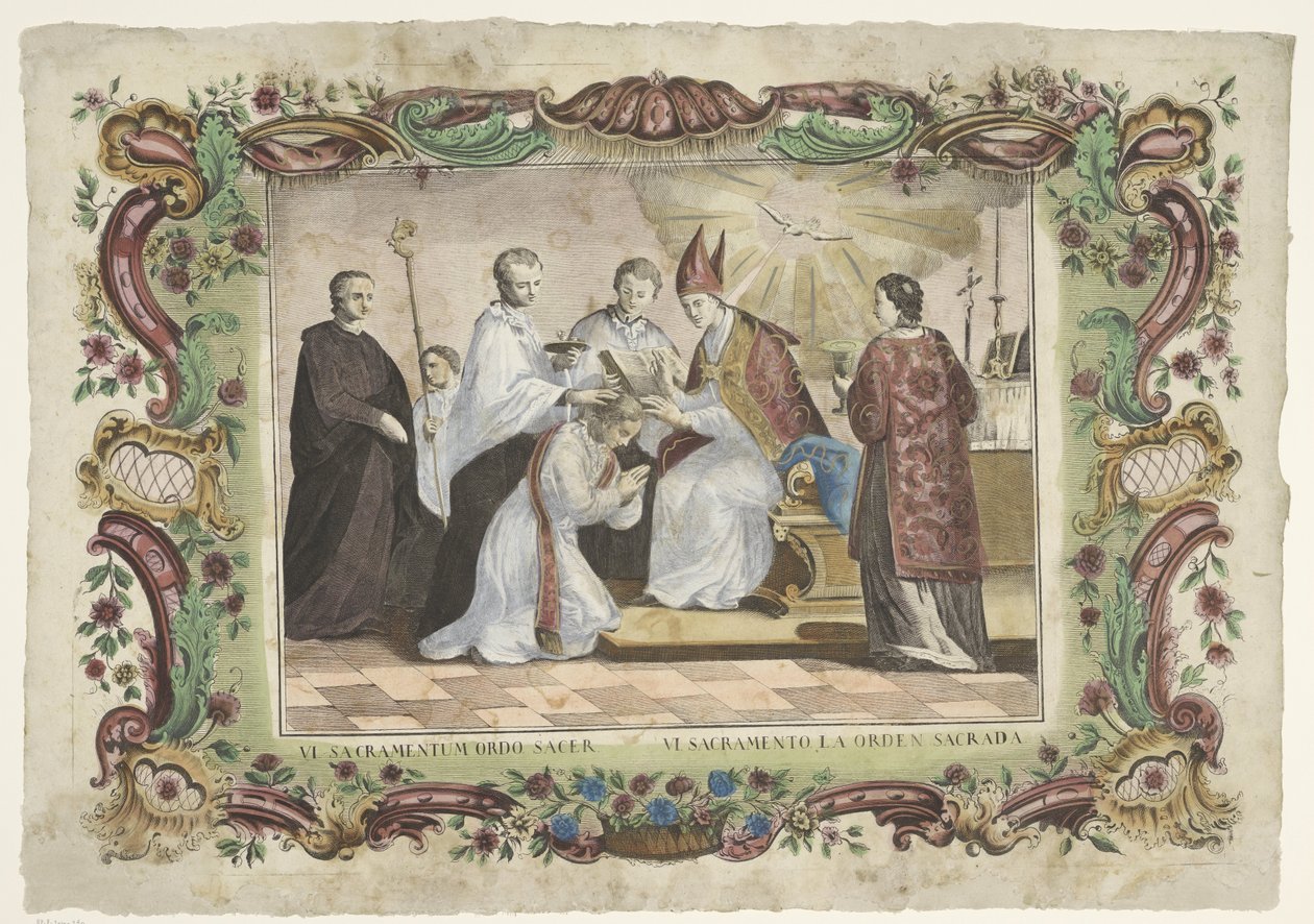 Sakrament Kapłaństwa VI. sacramentum ordo sacer / VI. sacramento la orden sacrada (tytuł na przedmiocie) Siedem sakramentów (tytuł serii) autorstwa Giovanni Volpato