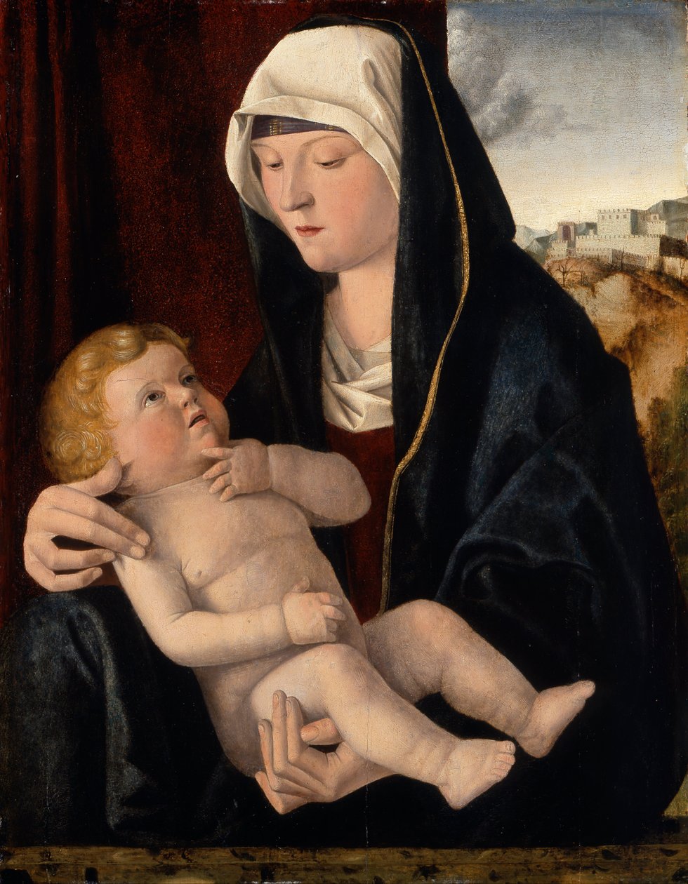 Madonna z Dzieciątkiem autorstwa Giovanni Workshop of Bellini
