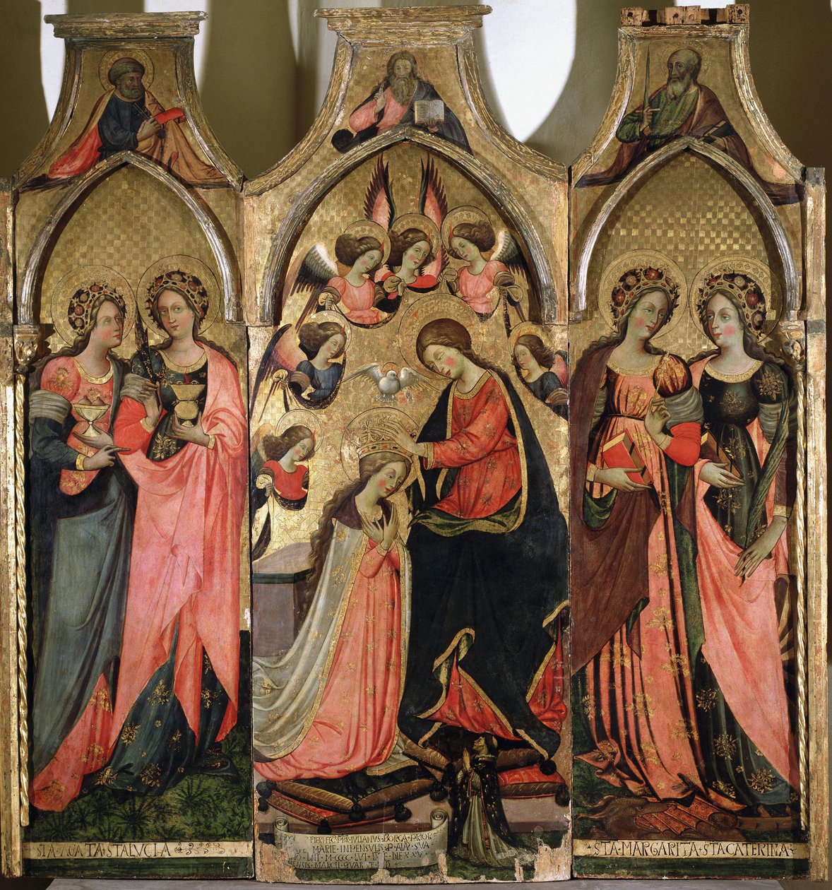 Tryptyk Koronacji Marii - Obraz Giovanniego da Gaety (czynny ok. 1449-1472) Gaeta XV w., muzeum diecezjalne autorstwa Giovanni da Gaeta