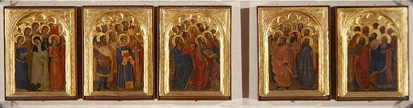 Predella, Poliptyk Świętych, Dziewic i Męczenników (tempera na panelu) autorstwa Giovanni da Milano