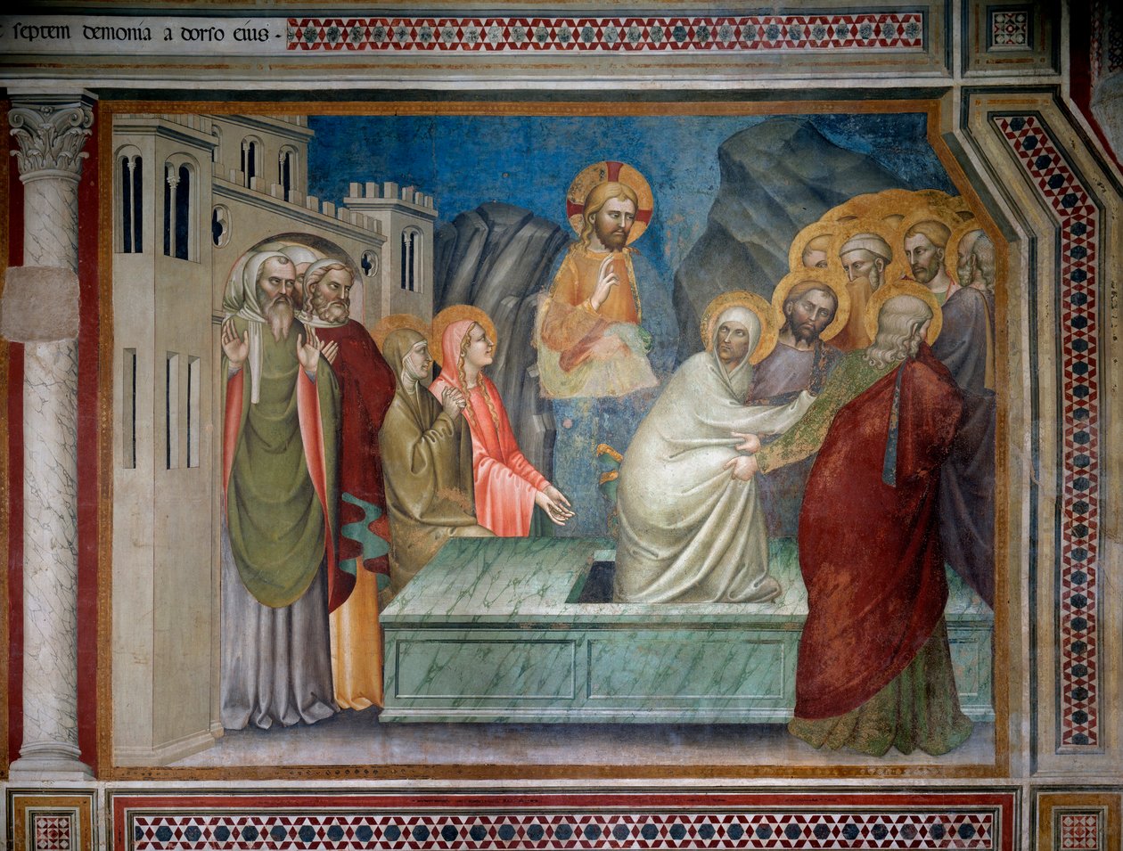 Wskrzeszenie Łazarza (Fresco autorstwa Giovanni da Milano
