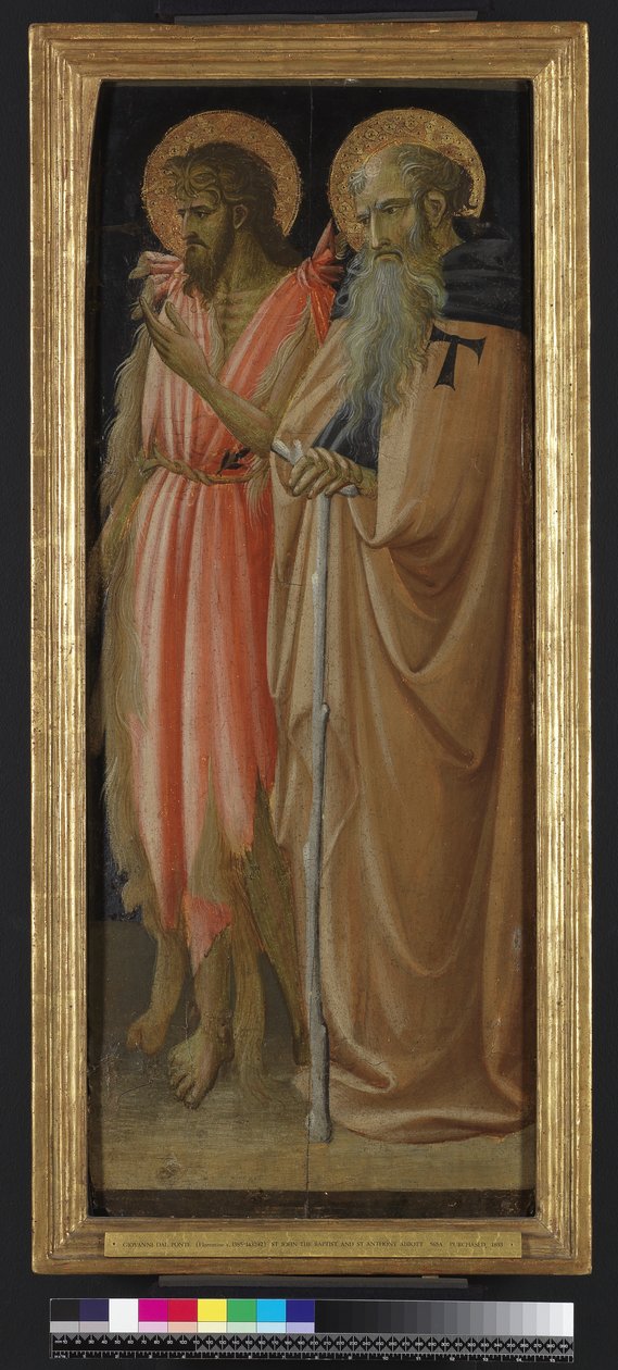 Św. Jan Chrzciciel i Św. Antoni Opat (tempera i złoto na panelu) autorstwa Giovanni dal Ponte