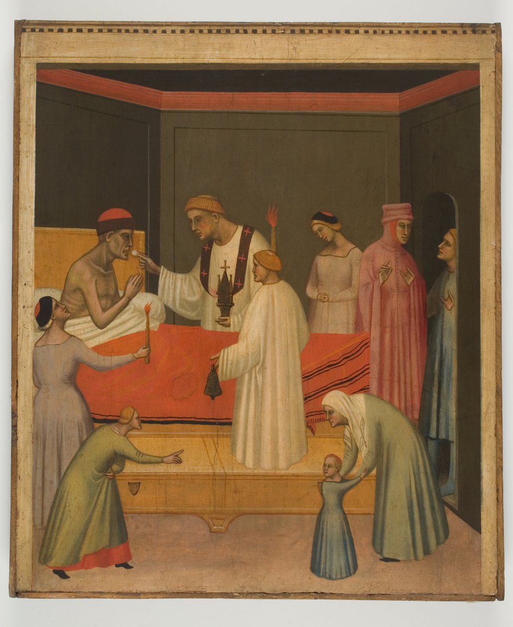 Komunia chorych, ok. 1360 r. (tempera na desce) autorstwa Giovanni del Biondo dal Casentino