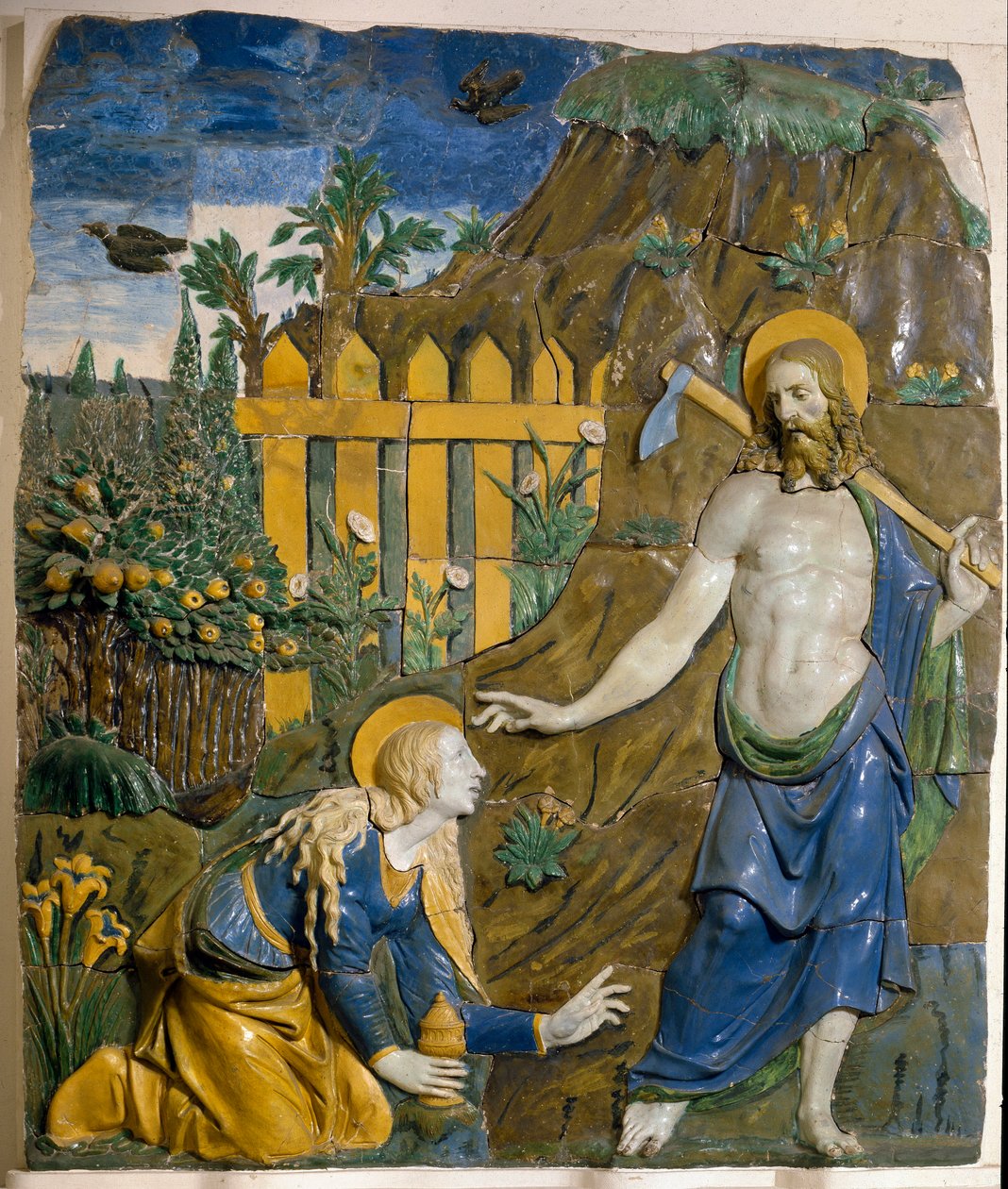 Relief ceramiczny Noli Me Tangere autorstwa Giovanniego della Robbia (1469-1529) Florencja, Muzeum Narodowe Bargello autorstwa Giovanni della Robbia