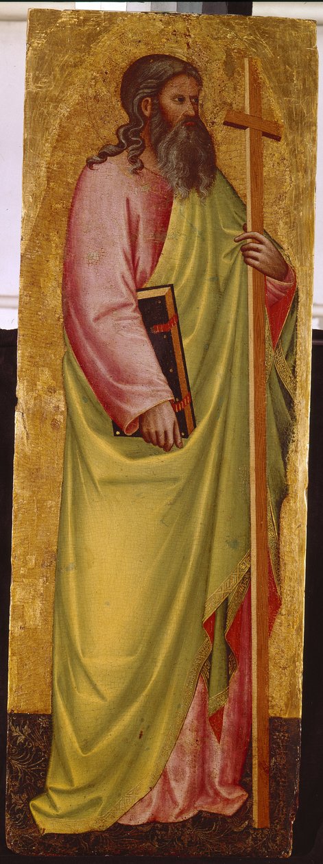 Święty Apostoł Andrzej (Święty Apostoł Andrzej). Obraz Giovanniego Di Bartolomeo Cristiani (1367-1448), tempera na drewnie autorstwa Giovanni di Bartolomeo Cristiani