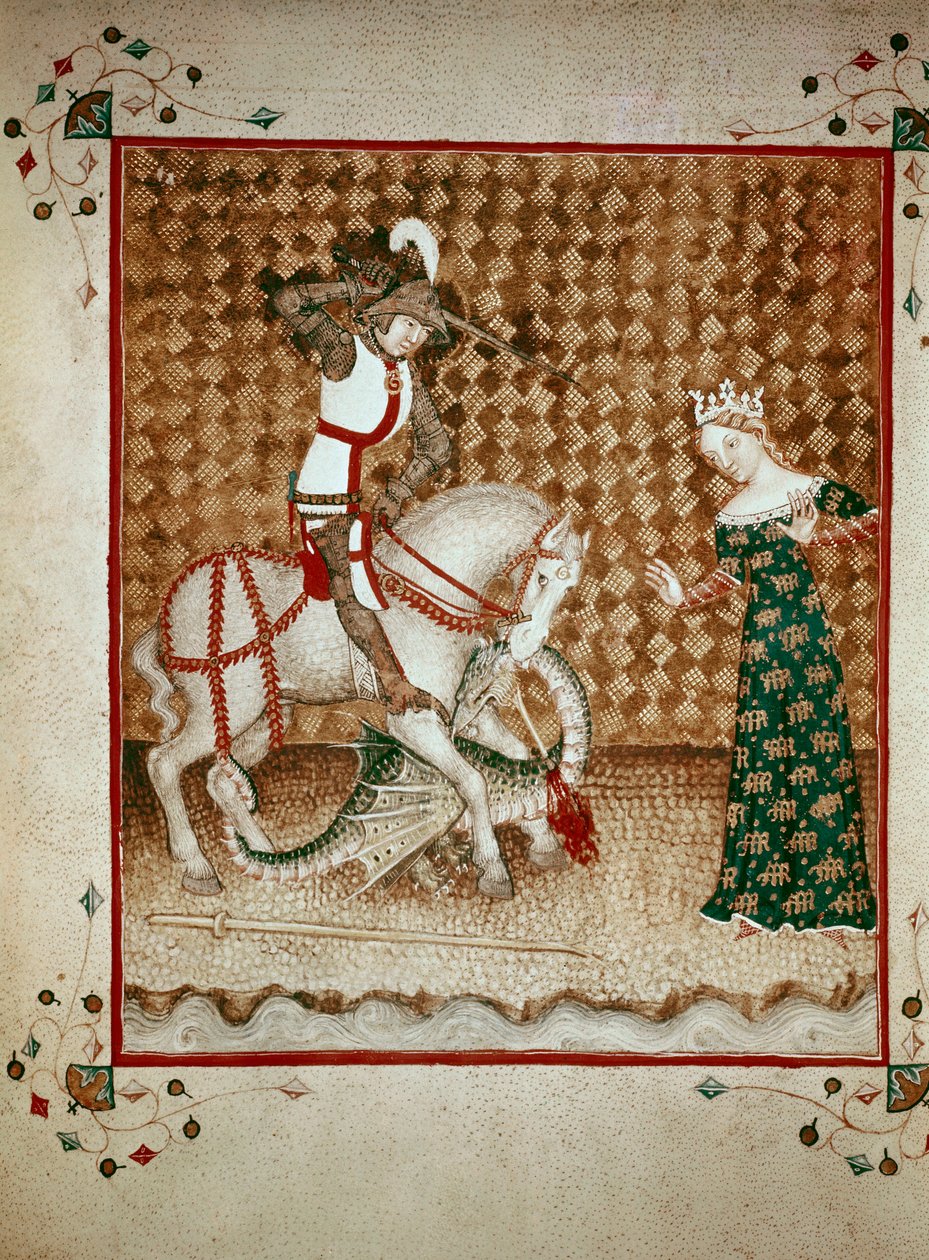 Święty Jerzy zabija smoka autorstwa Giovanni di Benedetto da Como