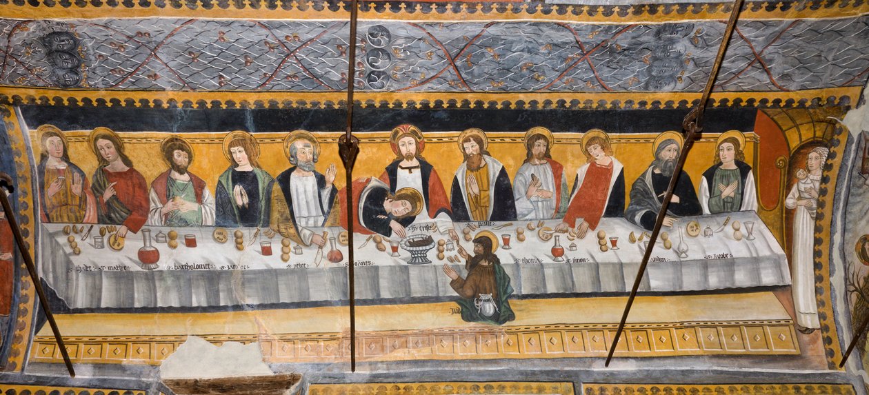 Historie Męki Pańskiej: Ostatnia Wieczerza Jezusa z uczniami autorstwa Giovanni di Cherasco Botoneri
