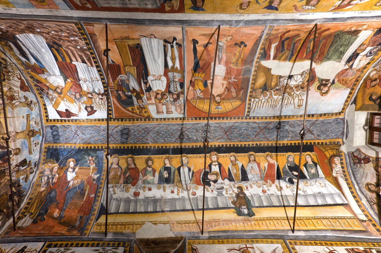 Sklepienie kaplicy Botoneri z opowieściami o Męce Pańskiej autorstwa Giovanni di Cherasco Botoneri