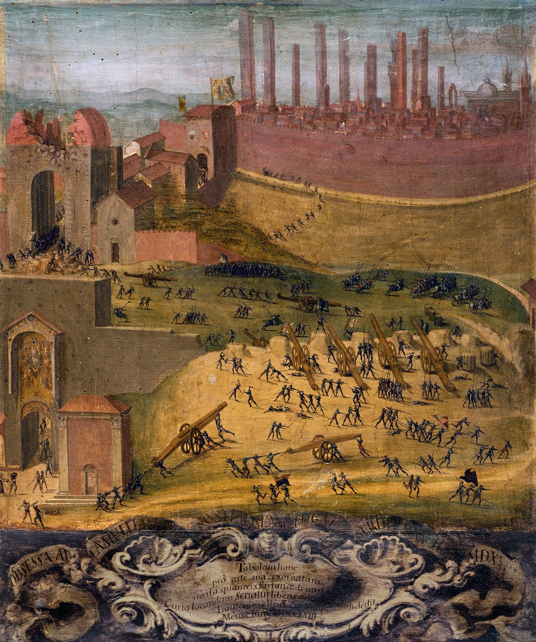 Zwycięstwo Porta Camollia pod Sieną z 1526 r. (tempera na desce) autorstwa Giovanni di Lorenzo Cini