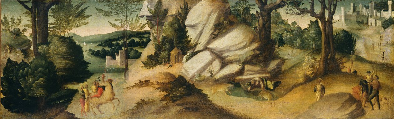 Sceny z legendy, prawdopodobnie ok. 15151520. autorstwa Giovanni di Lorenzo Larciani
