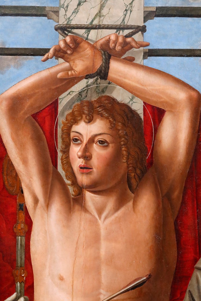 Sain Sebastian ze świętymi Liberalis, Grzegorzem, Franciszkiem i Roch autorstwa Giovanni di Niccolo Mansueti