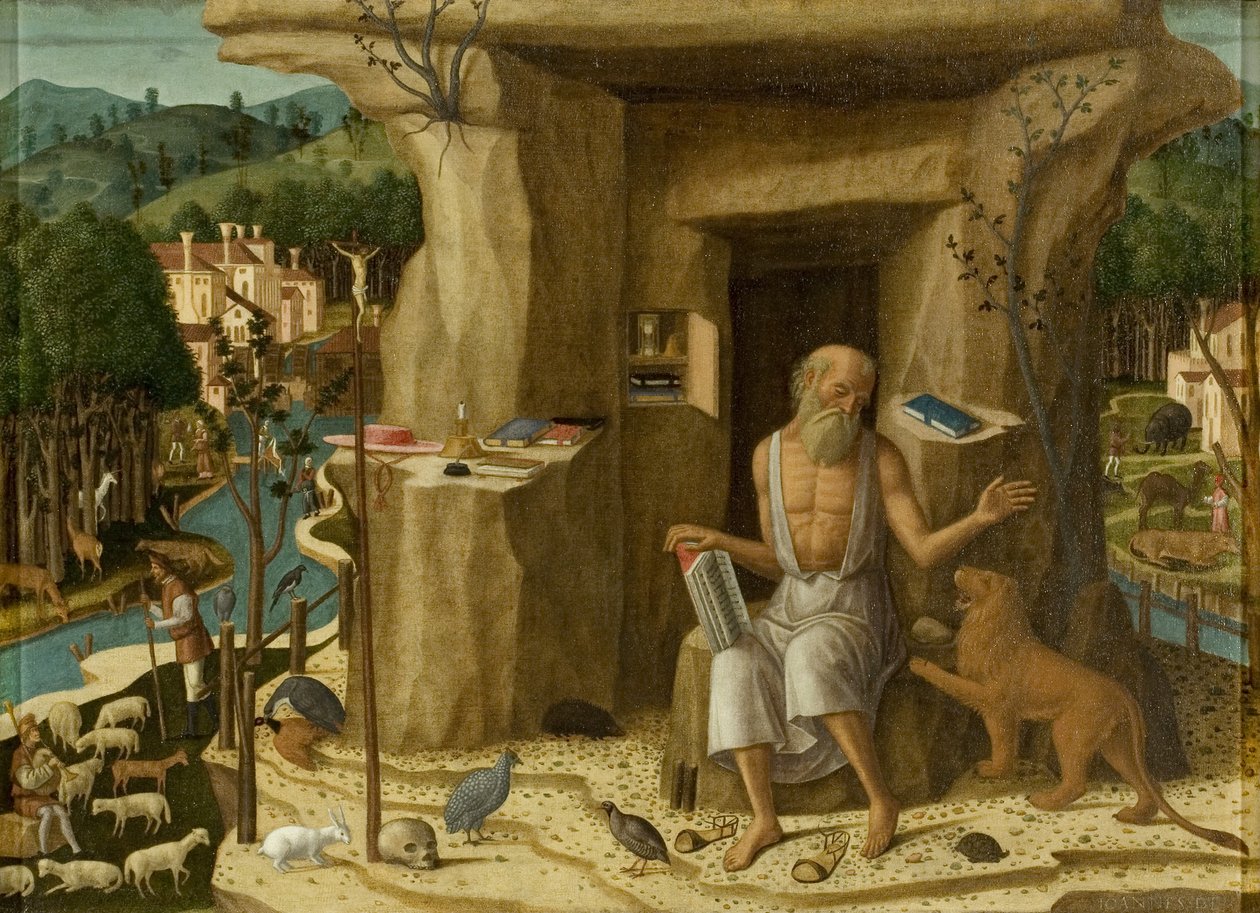Święty Hieronim w pejzażu (olej na płótnie) autorstwa Giovanni di Niccolo Mansueti