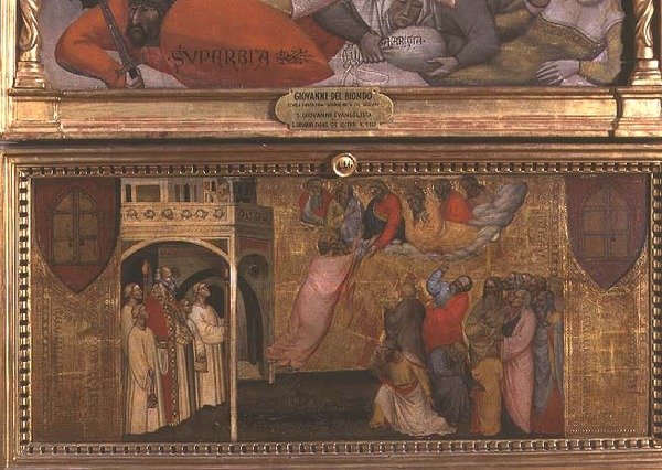 Wniebowstąpienie św. Jana Ewangelisty (tempera na panelu) autorstwa Giovanni di Niccolo del Biondo