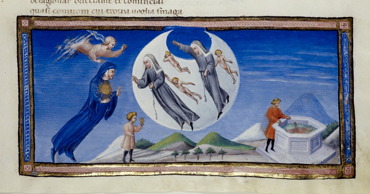 MS 36. fol 133 r Canto III, Ilustracja z „Boskiej Komedii” Dante Alighieri, c.1450 (welum) autorstwa Giovanni di Paolo