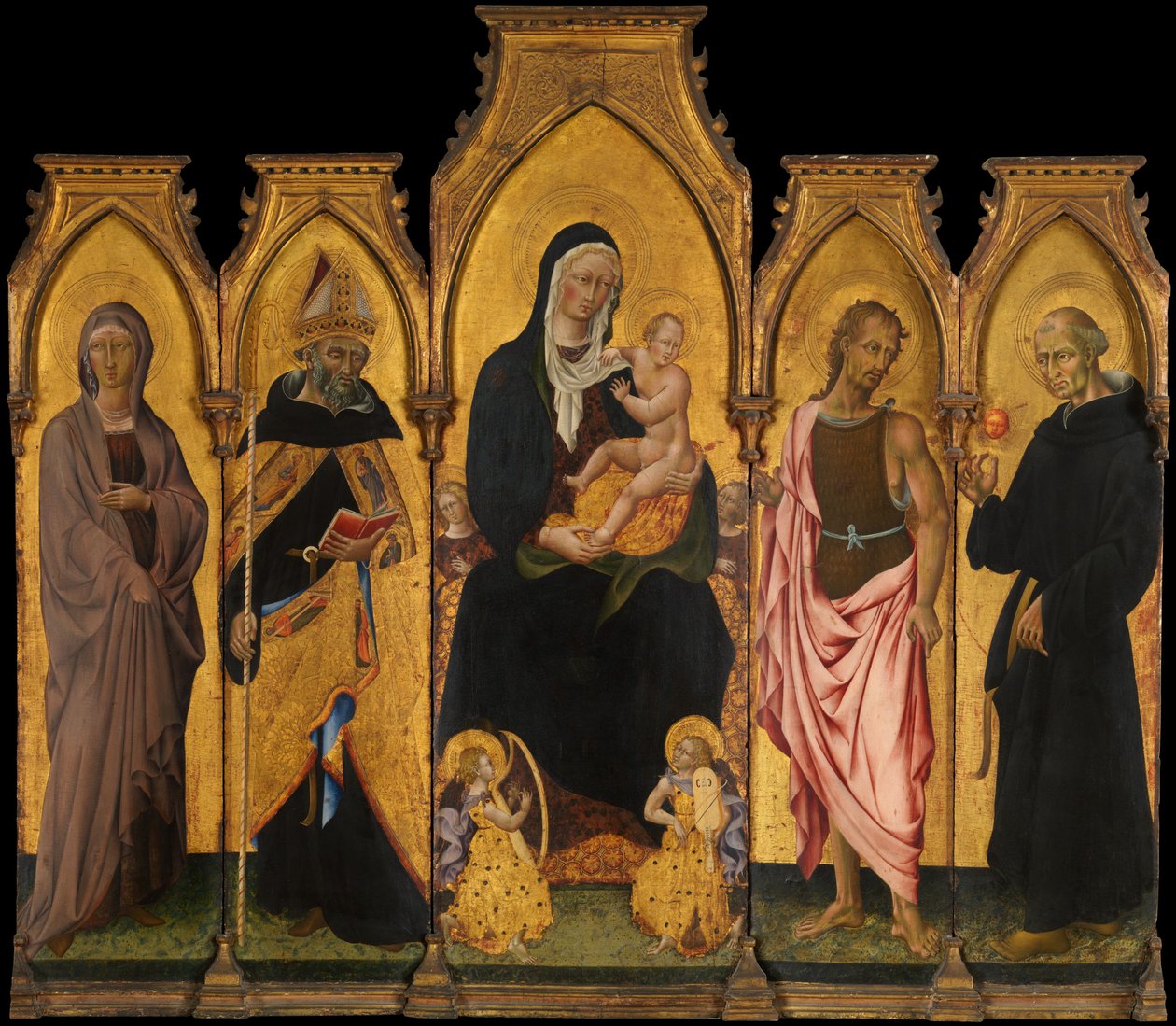 Madonna z Dzieciątkiem ze świętymi, 1454. autorstwa Giovanni di Paolo