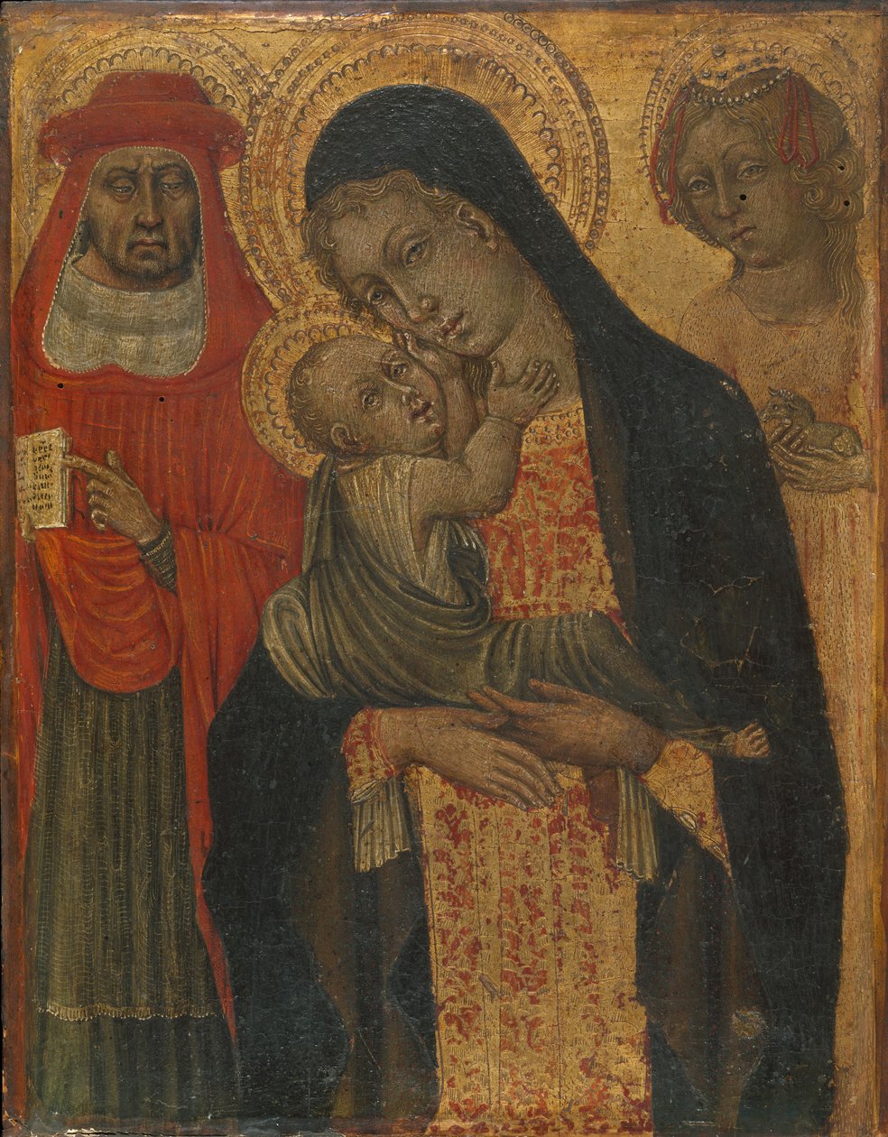 Madonna z Dzieciątkiem ze świętymi Hieronimem i Agnieszką, ca. 1465. autorstwa Giovanni di Paolo