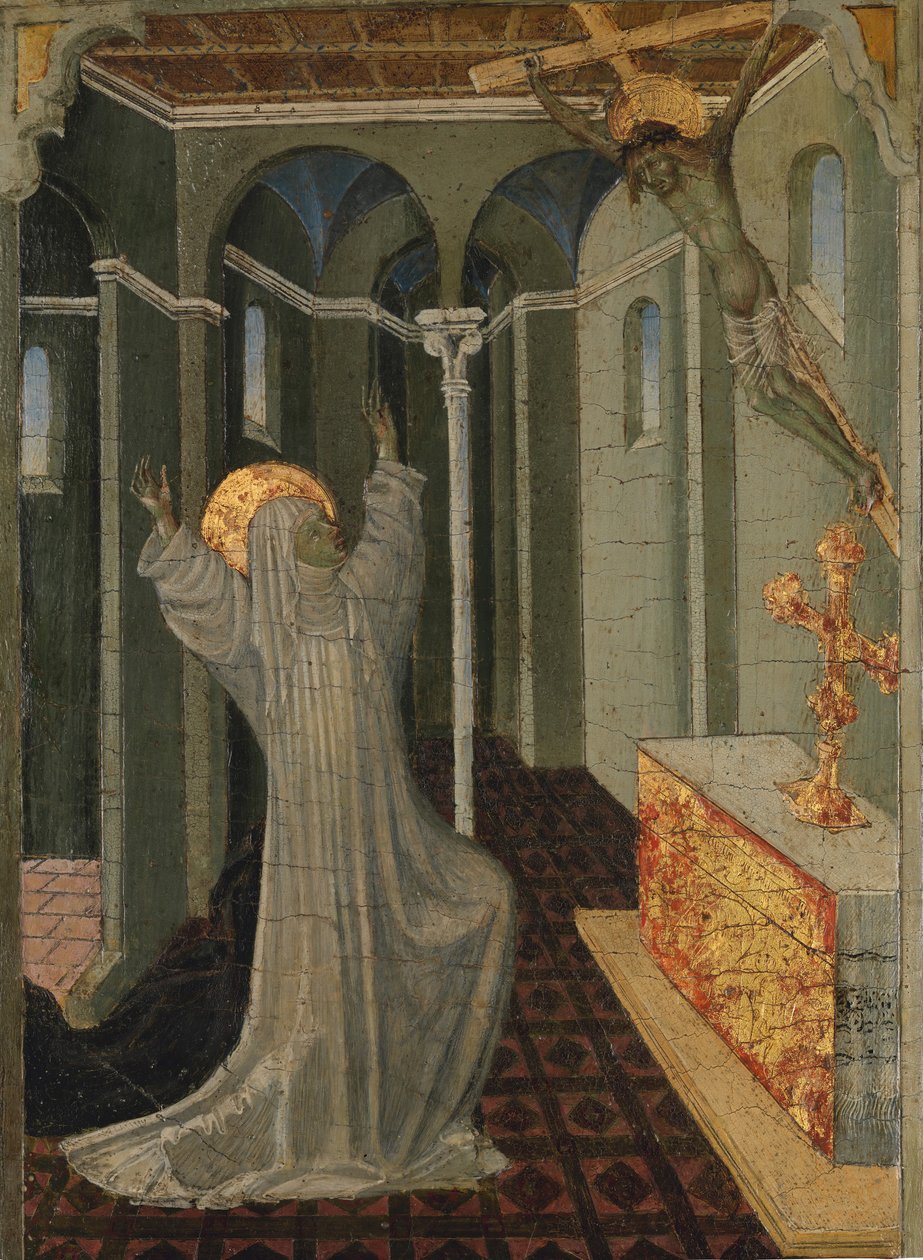 Stygmatyzacja św. Katarzyny Sieneńskiej, ok. godz. 1447-65. autorstwa Giovanni di Paolo