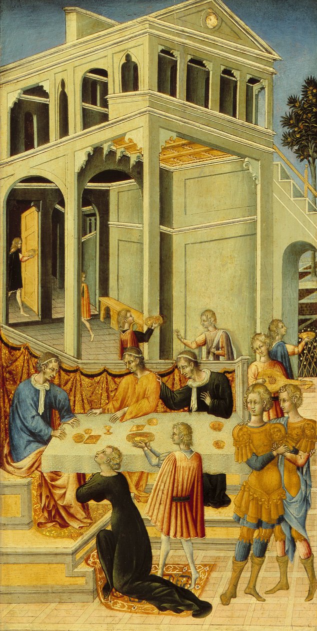 Salome prosi Heroda o głowę św. Jana Chrzciciela, 1455-1460 autorstwa Giovanni di Paolo