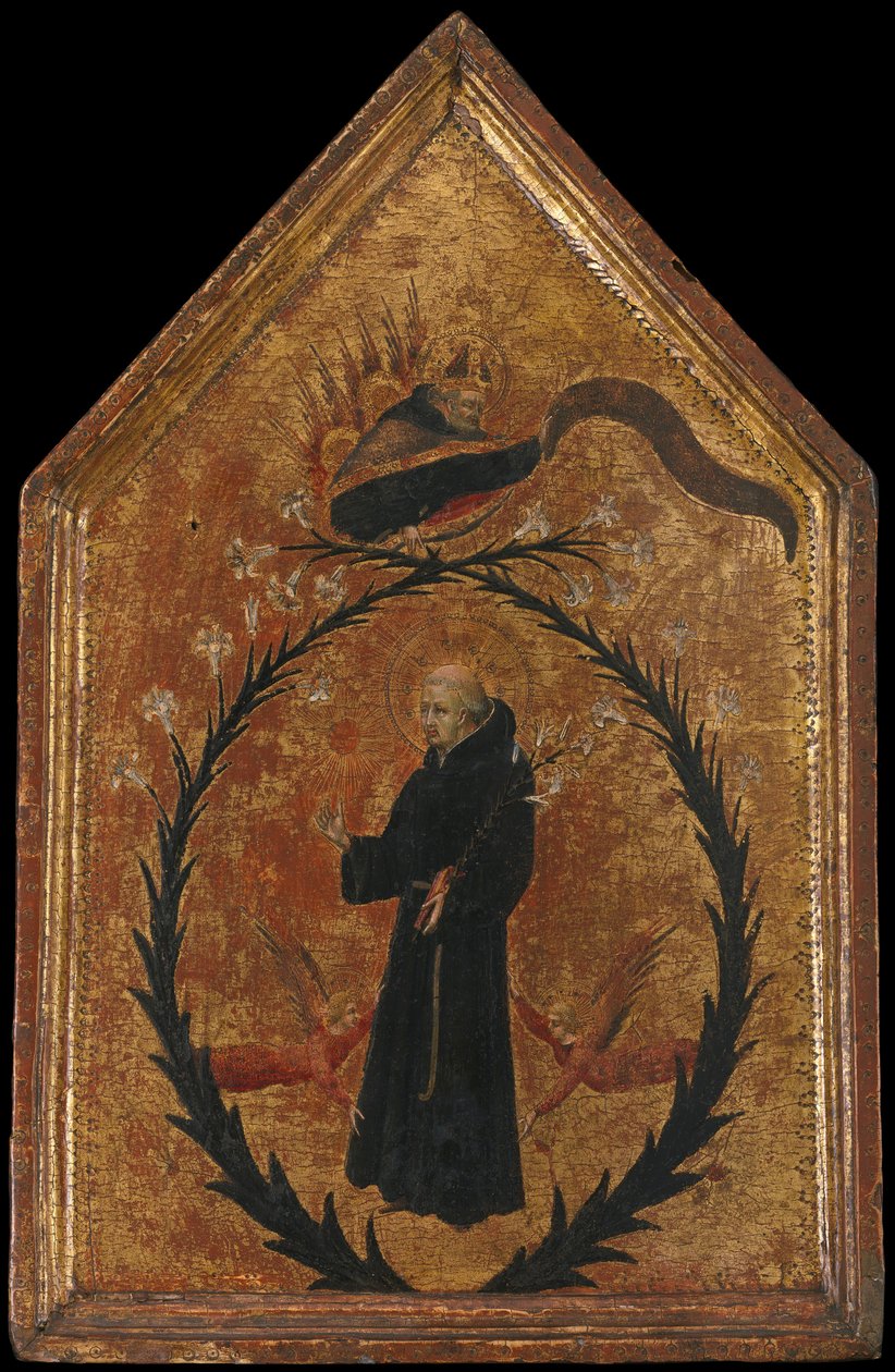 Uniesienie św. Mikołaja z Tolentino, ca. 1450. autorstwa Giovanni di Paolo
