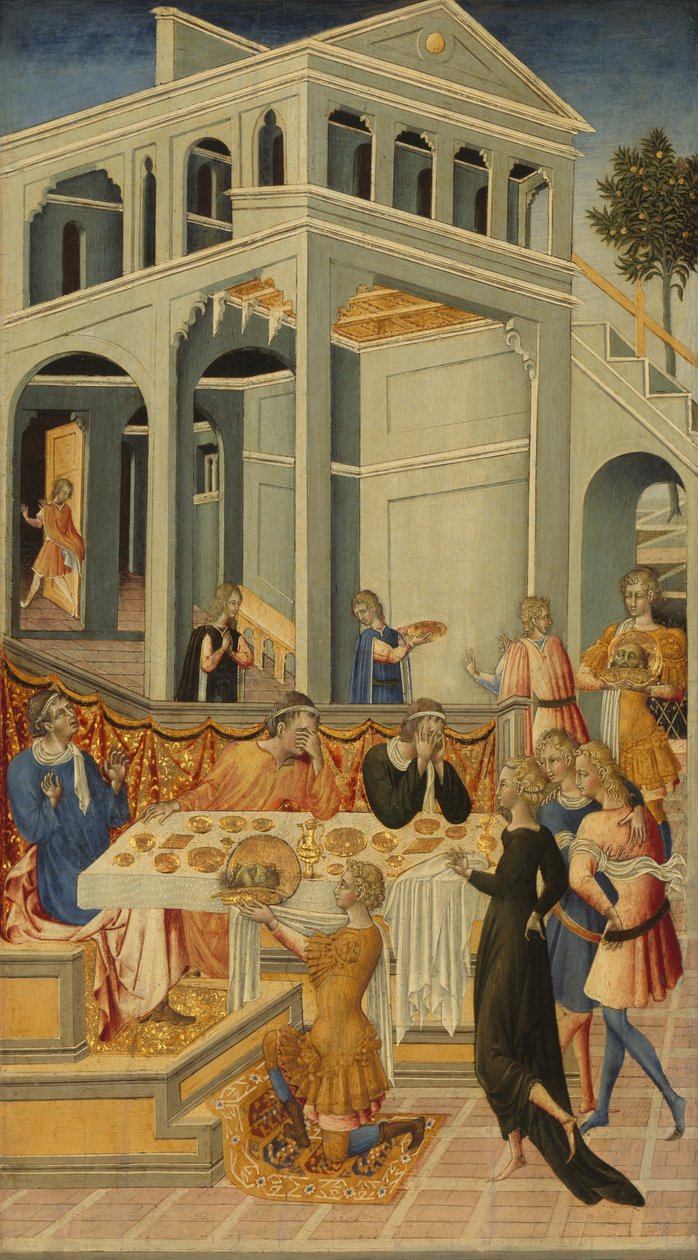 Głowa świętego Jana Chrzciciela przyniesiona przed oblicze Heroda autorstwa Giovanni di Paolo