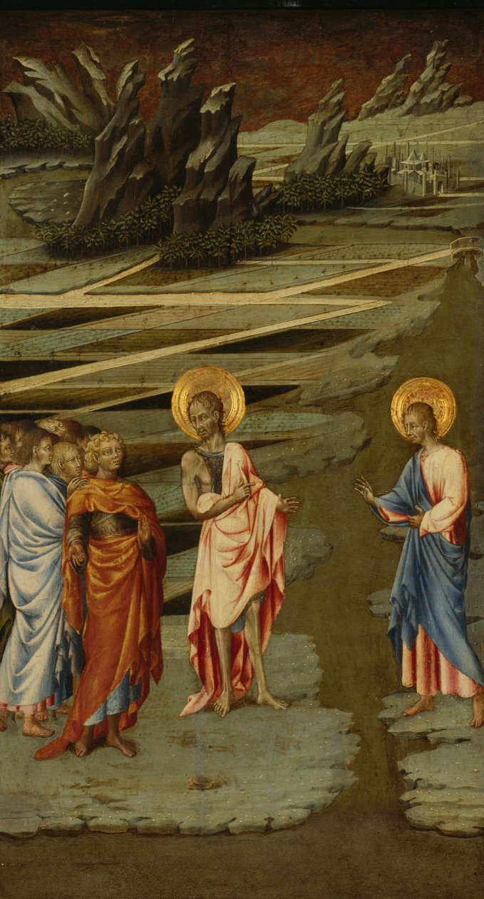 Oto Baranek Boży (Ecce Agnus Dei) - Obraz Giovanniego di Paolo (ok. 1403-1482), tempera na drewnie (68,5x39,5 cm) autorstwa Giovanni di Paolo