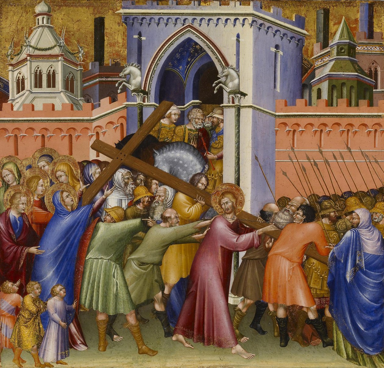 Chrystus w drodze na Kalwarię, z ołtarza Malavolti, 1426 autorstwa Giovanni di Paolo di Grazia