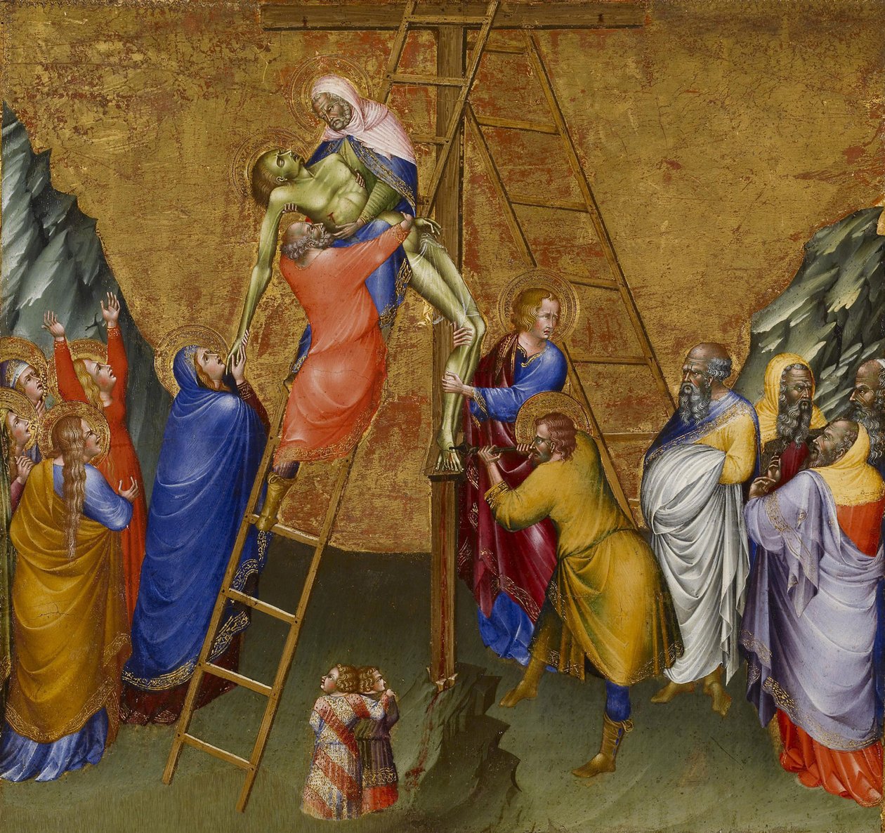 Zejście z krzyża, z ołtarza Malavolti, 1426 autorstwa Giovanni di Paolo di Grazia
