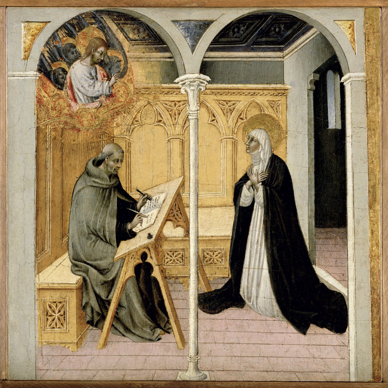 Św. Katarzyna ze Sieny dyktująca swoje dialogi, ok. 1447-61 (tempera na panelu) autorstwa Giovanni di Paolo di Grazia