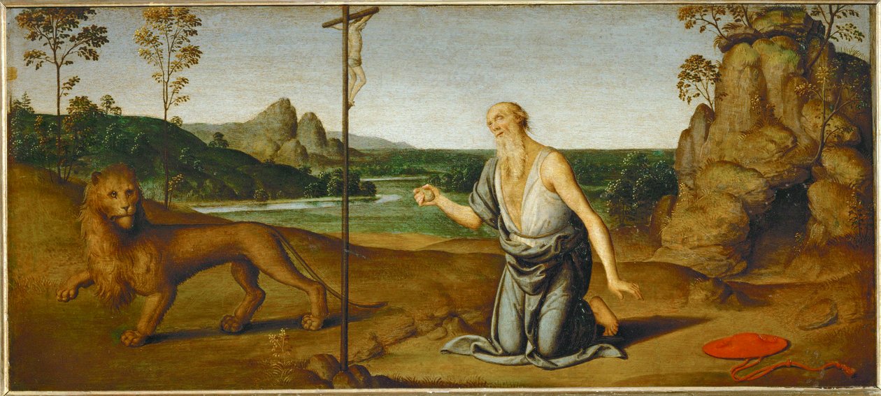 Święty Hieronim na pustyni ... autorstwa Giovanni di Pietro (c.1450 1529) (studio of)