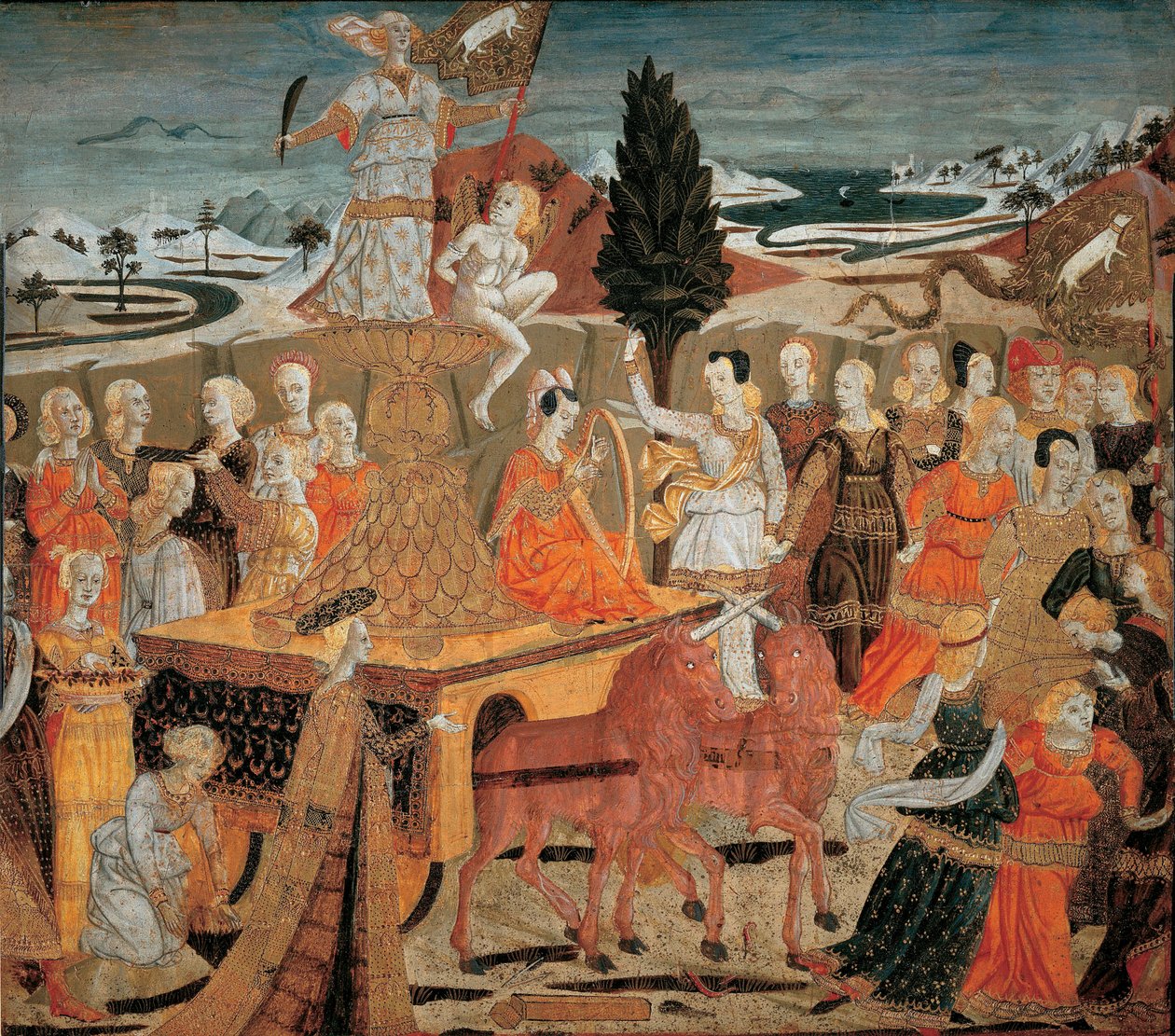 Le triomphe de la chastete - Triumf czystości - (Lo Scheggia) Giovanni di Ser Giovanni (1406-1486). Tempera na panelu autorstwa Giovanni di Ser Giovanni Scheggia