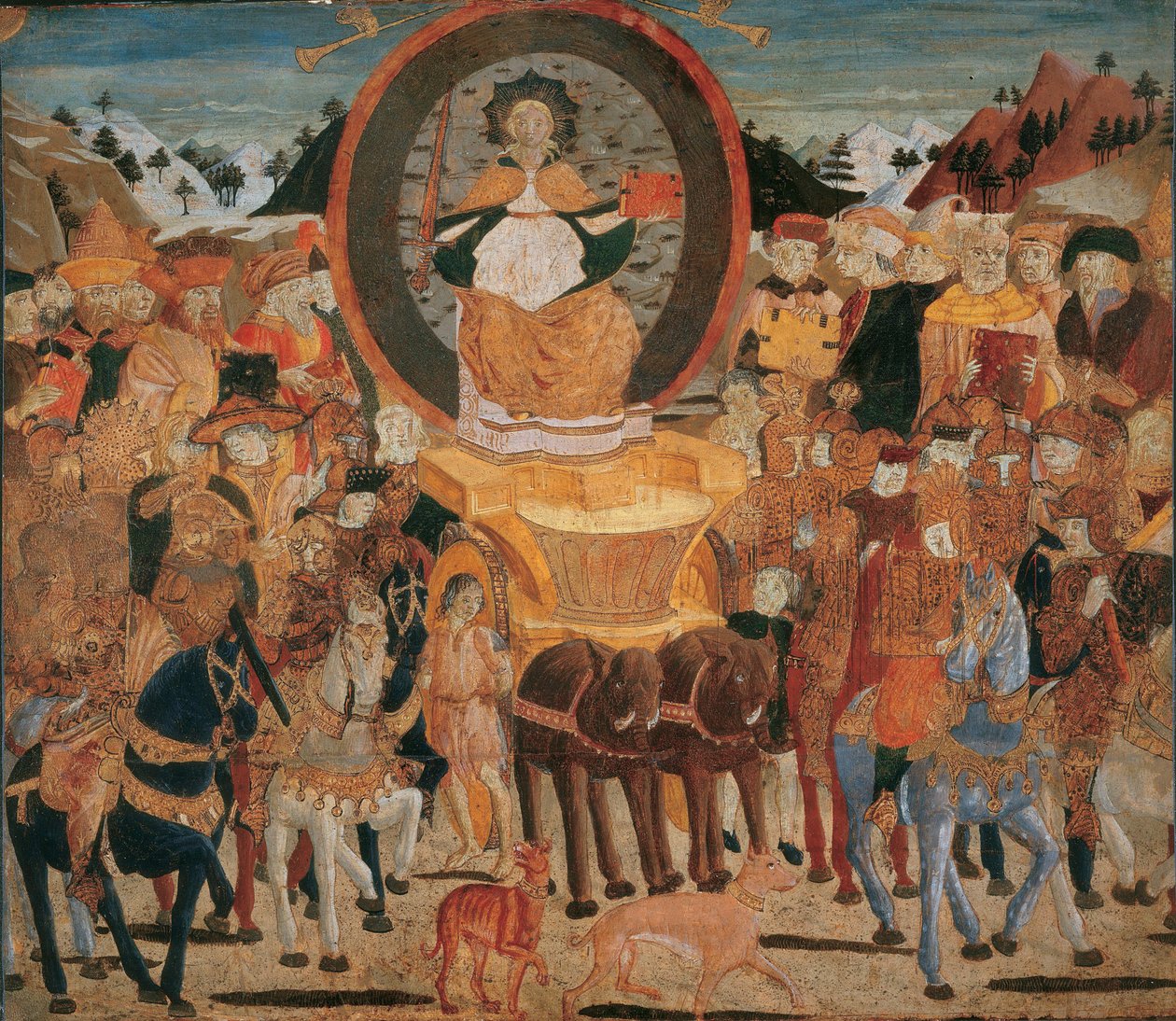 Le triomphe de la gloire - Triumf Sławy - (Lo Scheggia) Giovanni di Ser Giovanni (1406-1486). Tempera na panelu autorstwa Giovanni di Ser Giovanni Scheggia