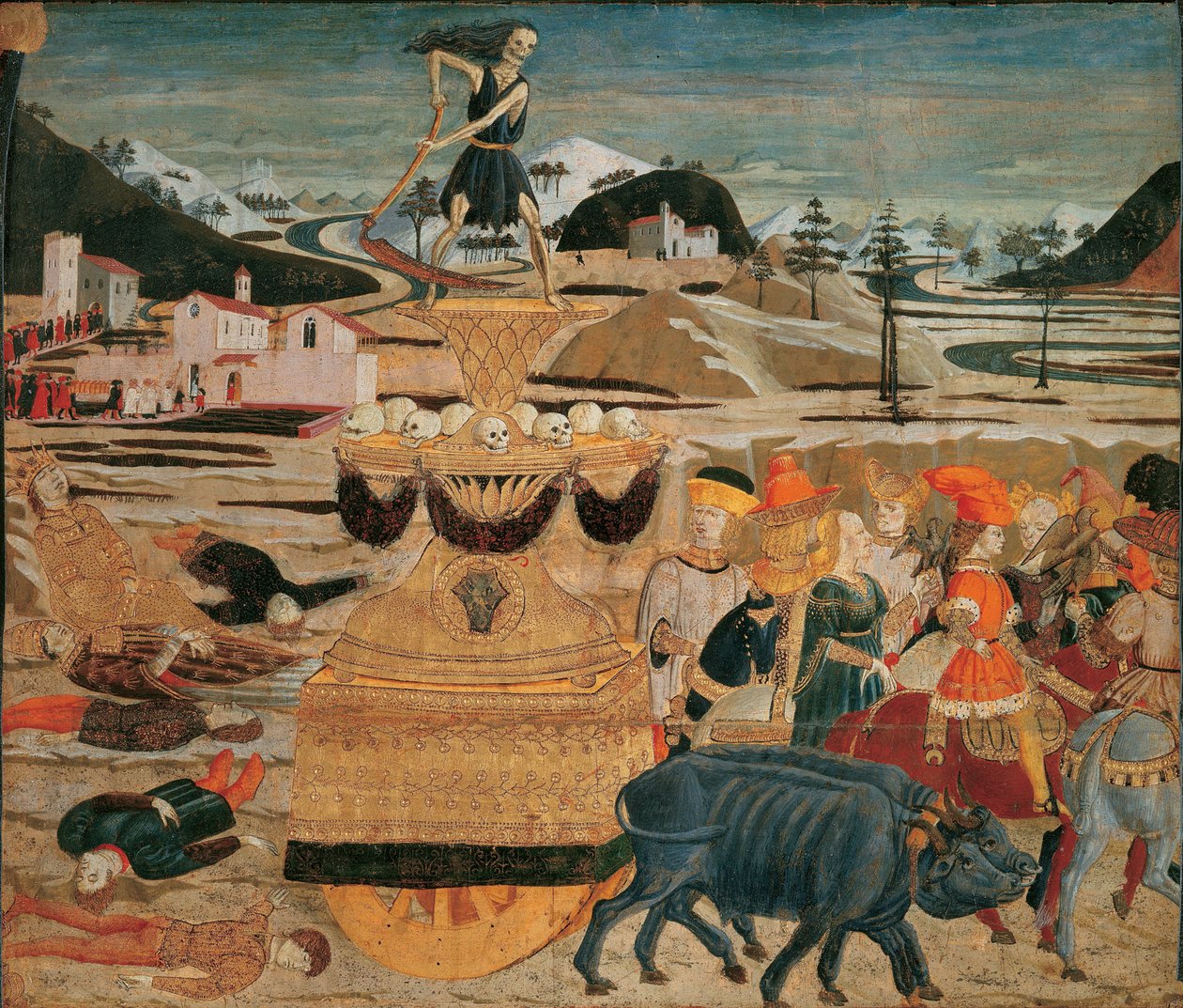 Le triomphe de la mort - Triumf Śmierci - (Lo Scheggia) Giovanni di Ser Giovanni (1406-1486). Tempera na panelu autorstwa Giovanni di Ser Giovanni Scheggia