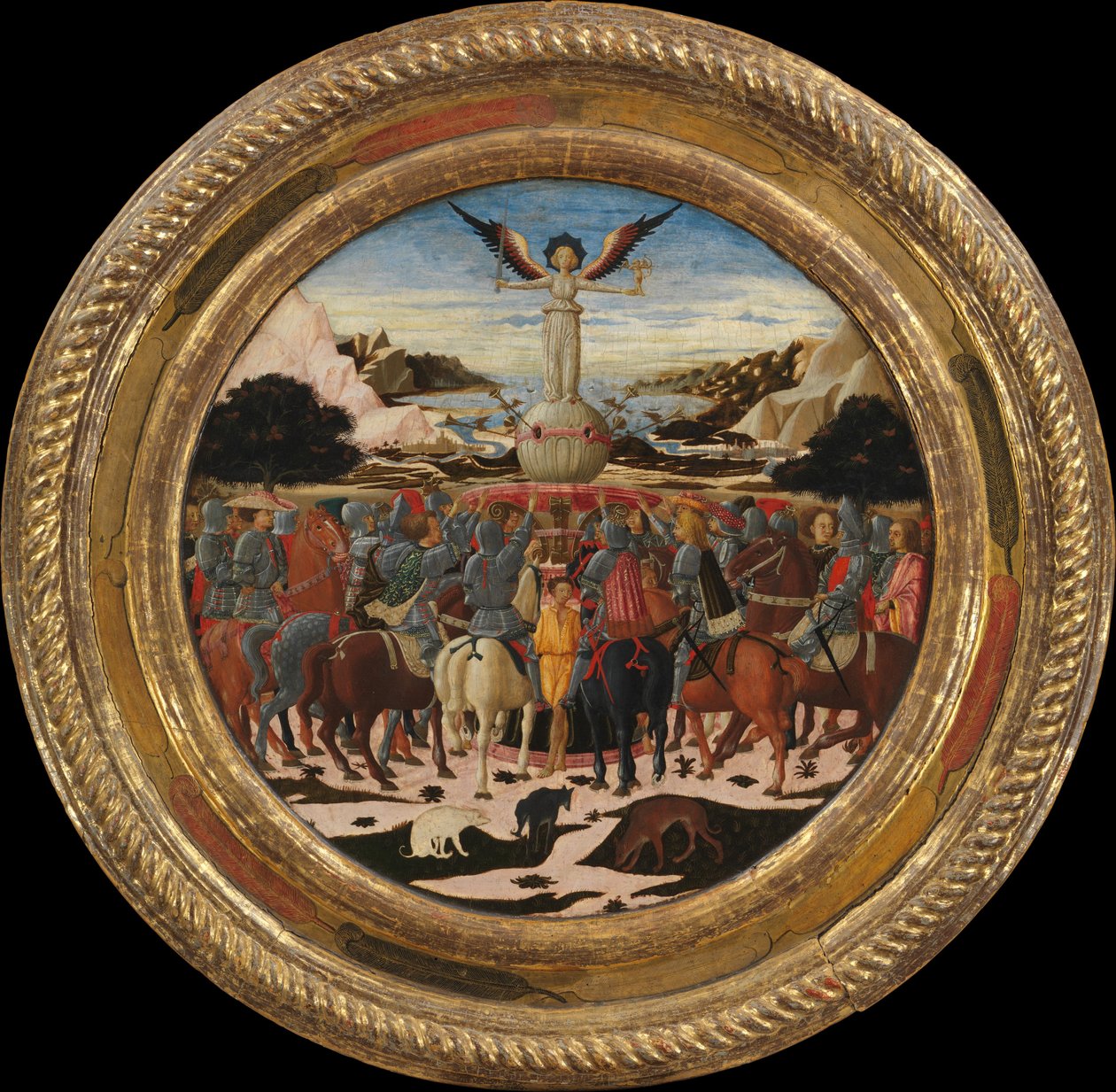 Triumph of Fame, taca narodzin Lorenza Wspaniałego, ok. 1449 (tempera, srebro i złoto na drewnie) autorstwa Giovanni di Ser Giovanni Scheggia