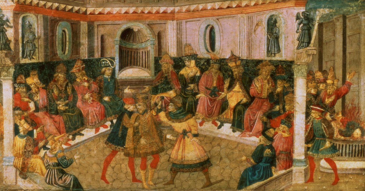 Śmierć Juliusza Cezara, ok.1446-50 (panel) autorstwa Giovanni di Tommaso Angelo