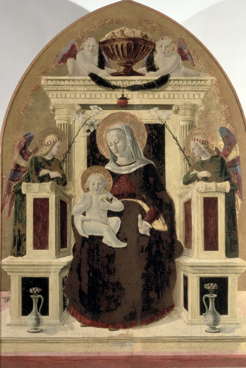 Madonna z Dzieciątkiem i Aniołami (tempera na płycie) autorstwa Girolamo Giovanni
