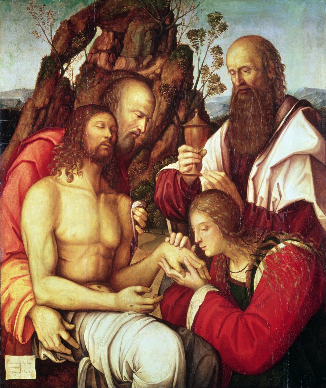Lament nad zmarłym Chrystusem (panel) autorstwa Girolamo Marchesi da Cotignola