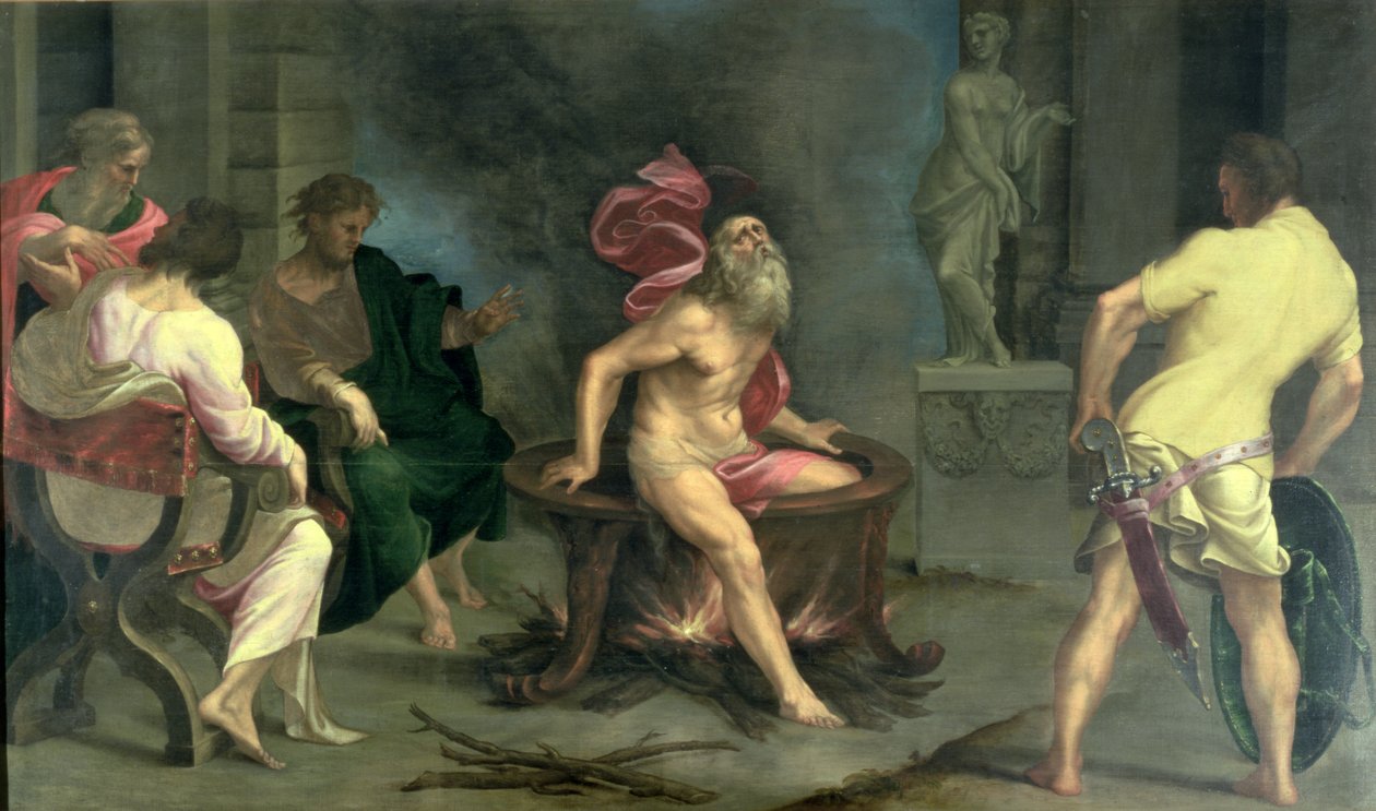 Męczeństwo św. Jana Ewangelisty autorstwa Girolamo Mazzola Bedoli